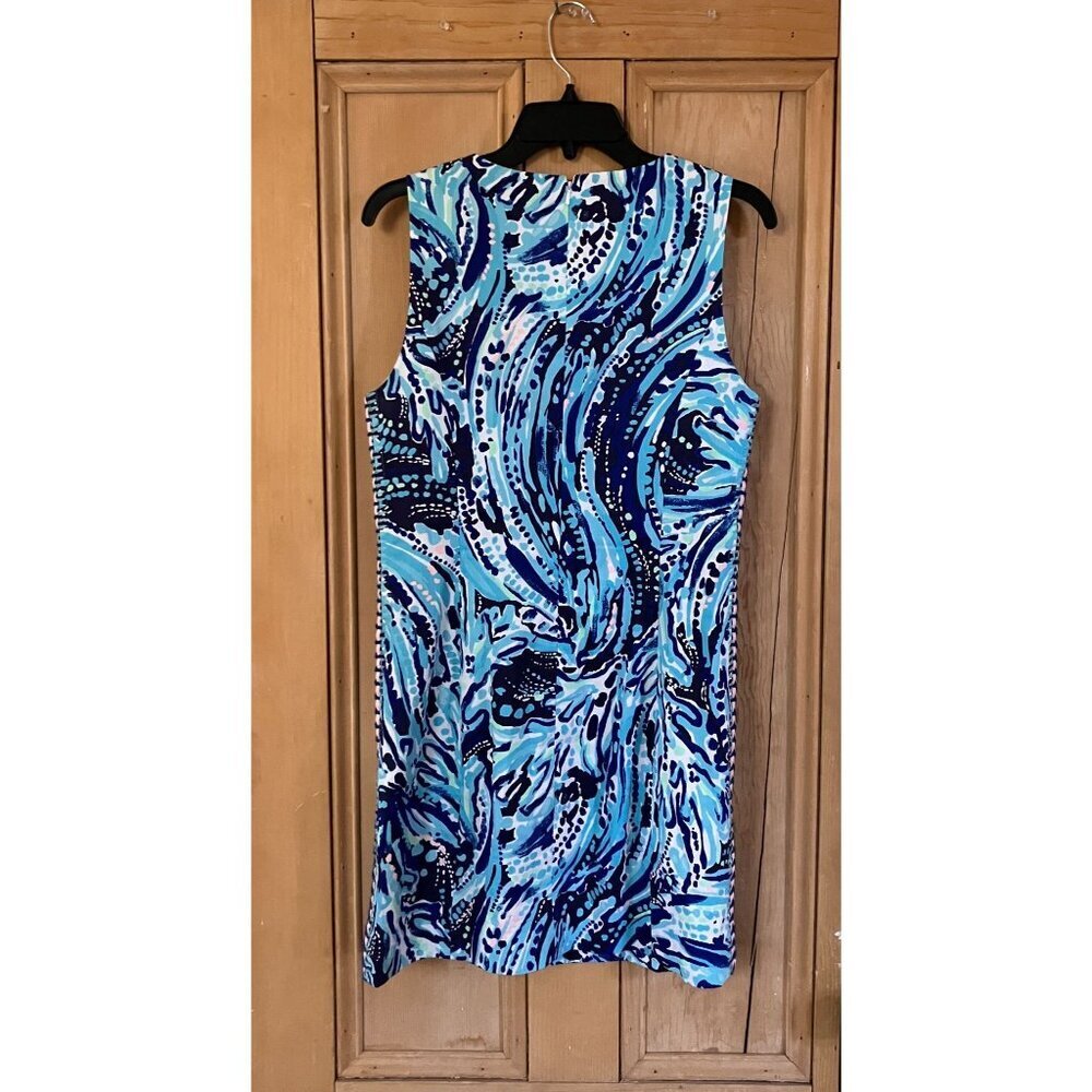 Lilly Pulitzer Womens Mila Crash The Bash Wave Shift Dress Size 8 Blue SP EXC - Picture 10 of 12